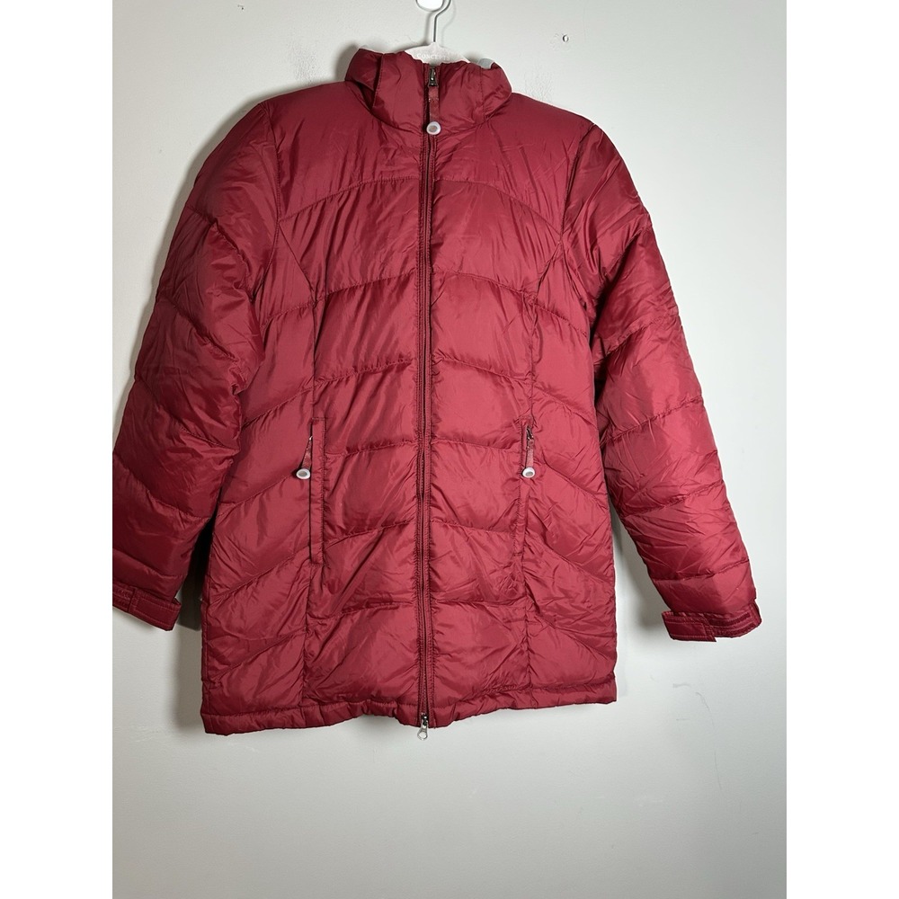 L.L. Bean Goose Down Puffer Jacket Red XS Misses Quilted Winter Coat Size XS‎